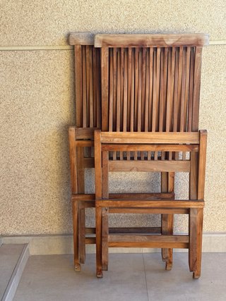 Sillas de terraza madera teca Sklum (4 uds)