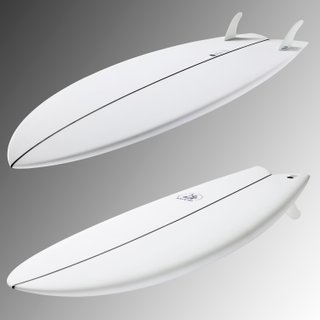 Tabla surf fish resina 6'1" 42L Peso <100kg blanco. Nivel
