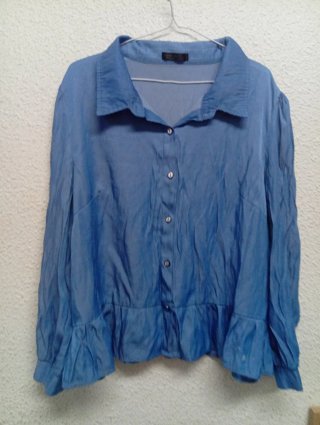 Blusa vaquera Shein volantes XXL