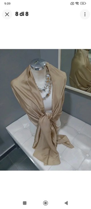 Stola coprispalle seta oro platino elegante