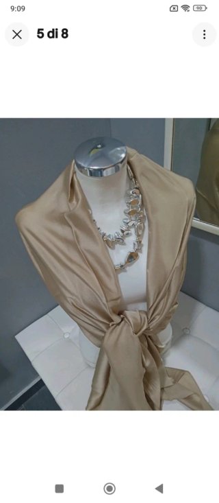 Stola coprispalle seta oro platino elegante