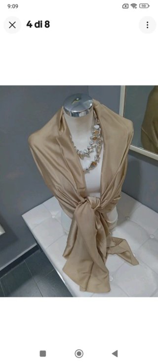 Stola coprispalle seta oro platino elegante