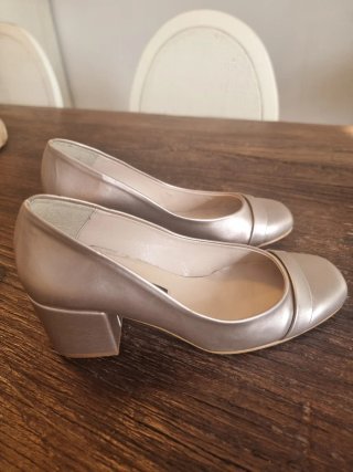 Zapatos Mustang Tacon Rosa Oro