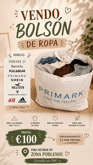 Bolsón de ropa marcas variadas Talla XS/S