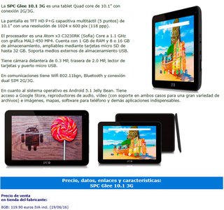 Tablet+teléfono SPC Glee 10.1 3G Dual SIM
