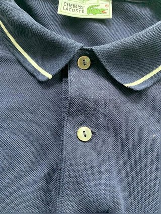 Lacoste vintage polo made in France navy pocket logo classic size L