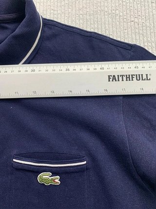 Lacoste vintage polo made in France navy pocket logo classic size L