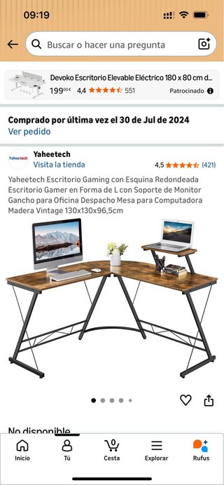 Escritorio grande en L
