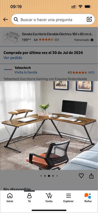 Escritorio grande en L