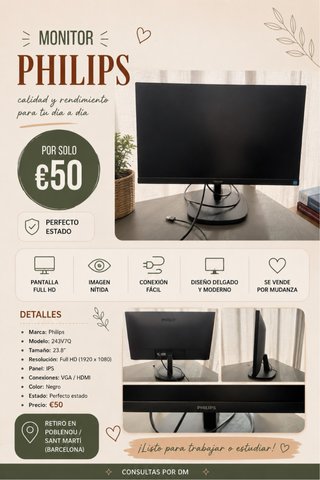 Monitor Philips 243V7Q Full HD IPS