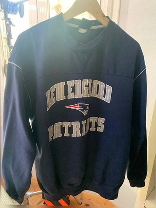 Vintage New England Patriots NFL Sweatshirt Embroidered Logo Navy Blue