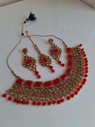 Conjunto Joyas  piedras Dorado Champagne