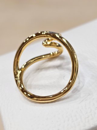 Anillo Pandora Corazón Orgánico Dorado Talla 54+ca