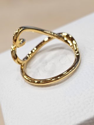 Anillo Pandora Corazón Orgánico Dorado Talla 54+ca