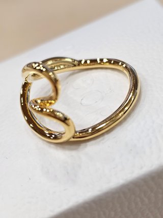Anillo Pandora Corazón Orgánico Dorado Talla 54+ca