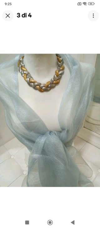 Stola coprispalle doppia organza verde acqua