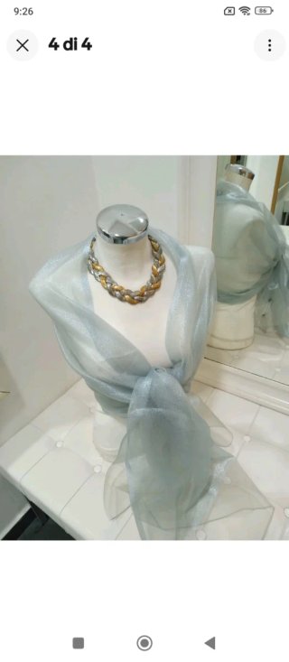 Stola coprispalle doppia organza verde acqua
