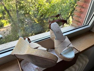 Sandalias Salsa Beige Piel Tacón Plataforma