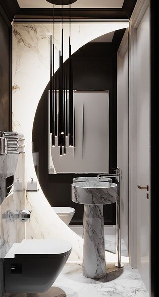 Media luna Espejo LED Semicircular de 154 X 66 cm