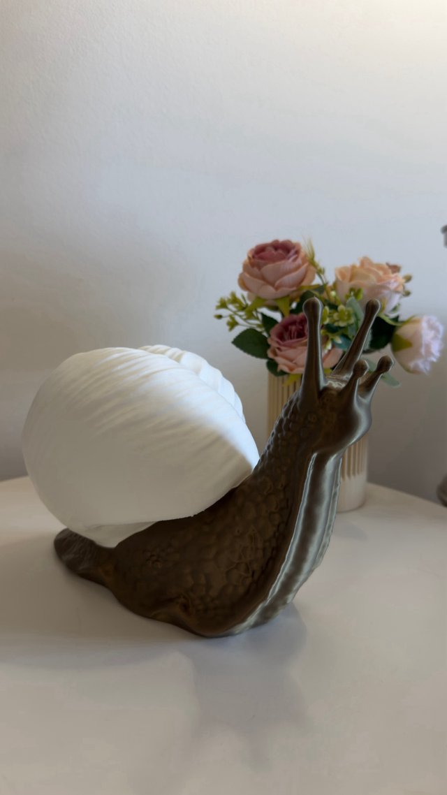 Candeeiro Caracol Cerâmica Cinza/Amarelo