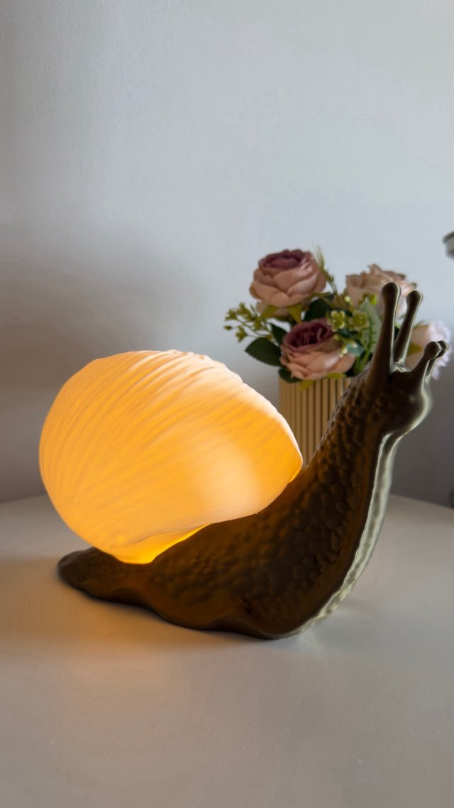 Candeeiro Caracol Cerâmica Cinza/Amarelo