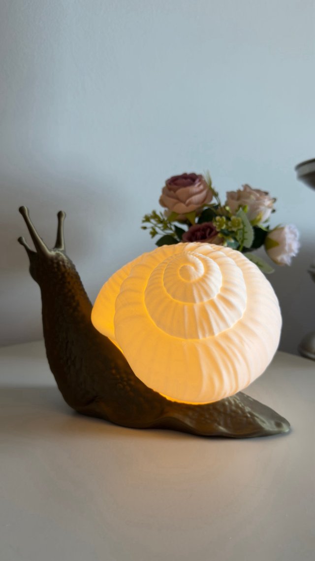 Candeeiro Caracol Cerâmica Cinza/Amarelo