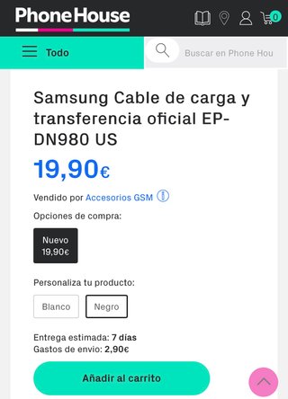 Cable Samsung Tipo C Original