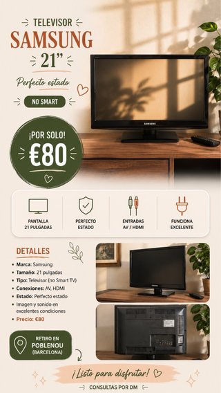Televisor Samsung 21 - Perfecto Estado