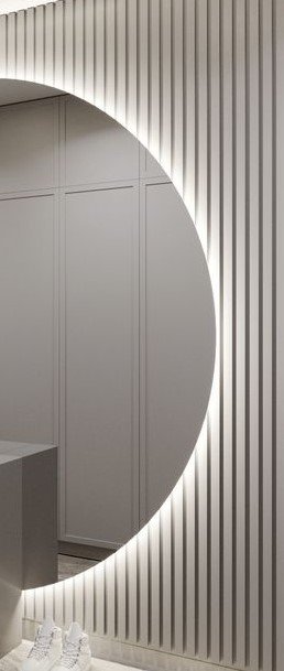 Media luna Espejo LED Semicircular de 170 X 80 cm