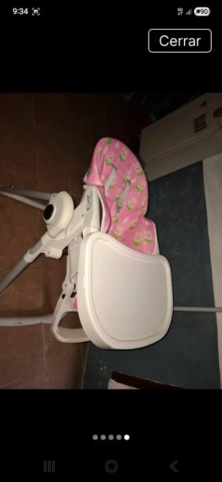 Trona para comer infantil rosa