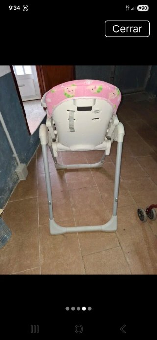 Trona para comer infantil rosa