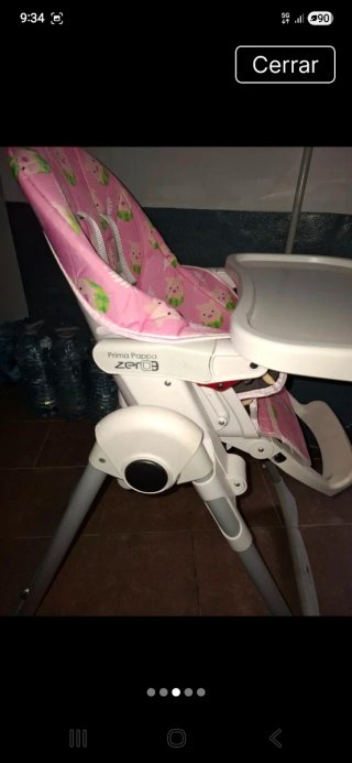 Trona para comer infantil rosa