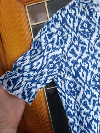 Vestido largo estampado azul y blanco