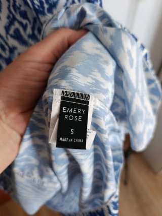 Vestido largo estampado azul y blanco