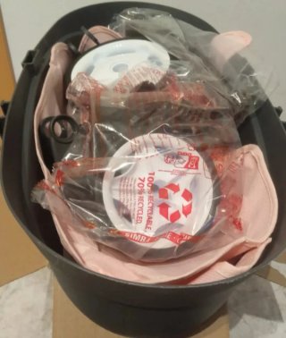 Carrito de muñecas rosa gris silla capazo 3 en 1