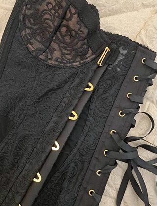 Corsetto pizzo nero taglia S