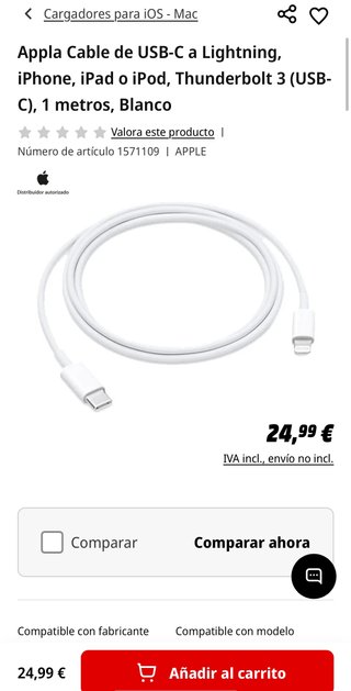 Cable Original Apple Lightning