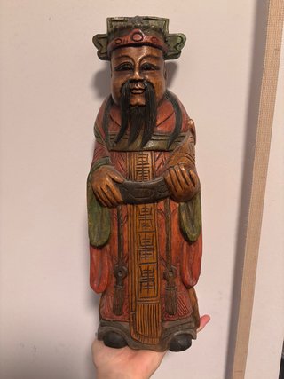 Statua in legno figura god cinese