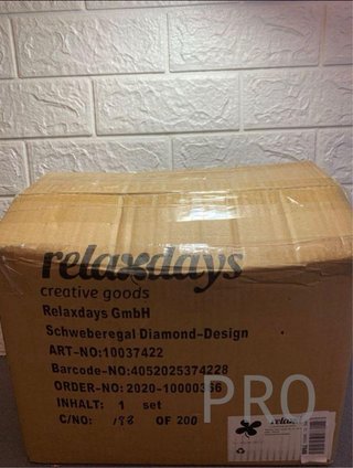 Scaffale a parete Relaxdays, MDF e metallo, ripiano flottante, cornice a diamante, 30 x 30 x 15 cm, naturale e nero, pannello in fibra 50% ferro N