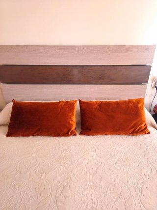 4 Fundas cojín decorativas naranja y marrón