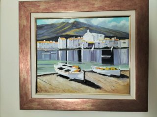 Cuadro al óleo original paisaje marino
