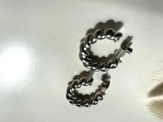 Par Pendientes Aros Stradivarius Nuevos Plateado