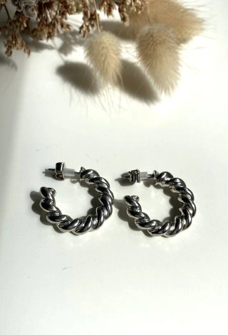 Par Pendientes Aros Stradivarius Nuevos Plateado