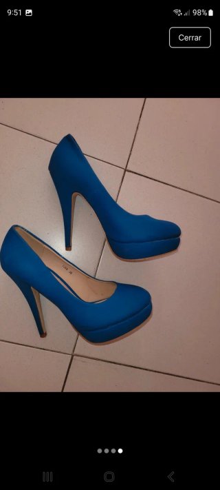 Zapatos de tacón azul talla 38
