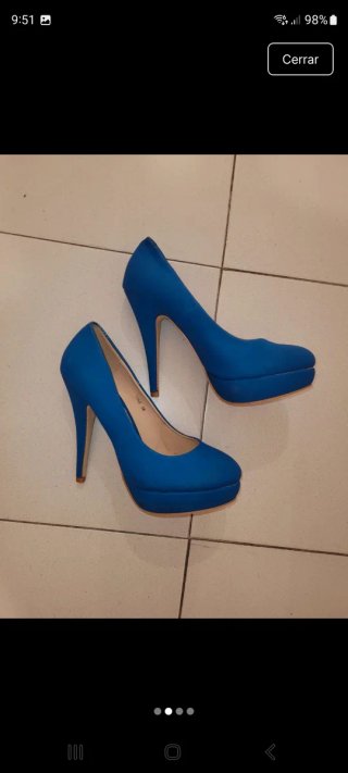 Zapatos de tacón azul talla 38