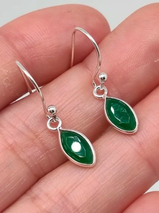 Pendientes Plata Ley 925 Esmeralda