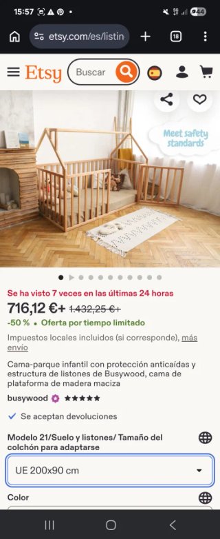 Cama / Parque Montessori Madera Natural