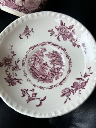 Lote para 2 antiguo Masons Watteau