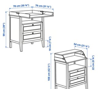 Cómoda cambiador bebé Sundvik gris