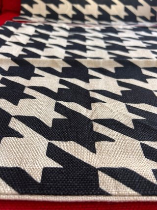 Funda cojín tela beige y negro
